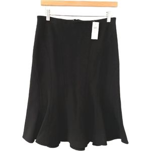 NWT Ann Taylor Flounce Hem Seamed Skirt Black - Size 2
